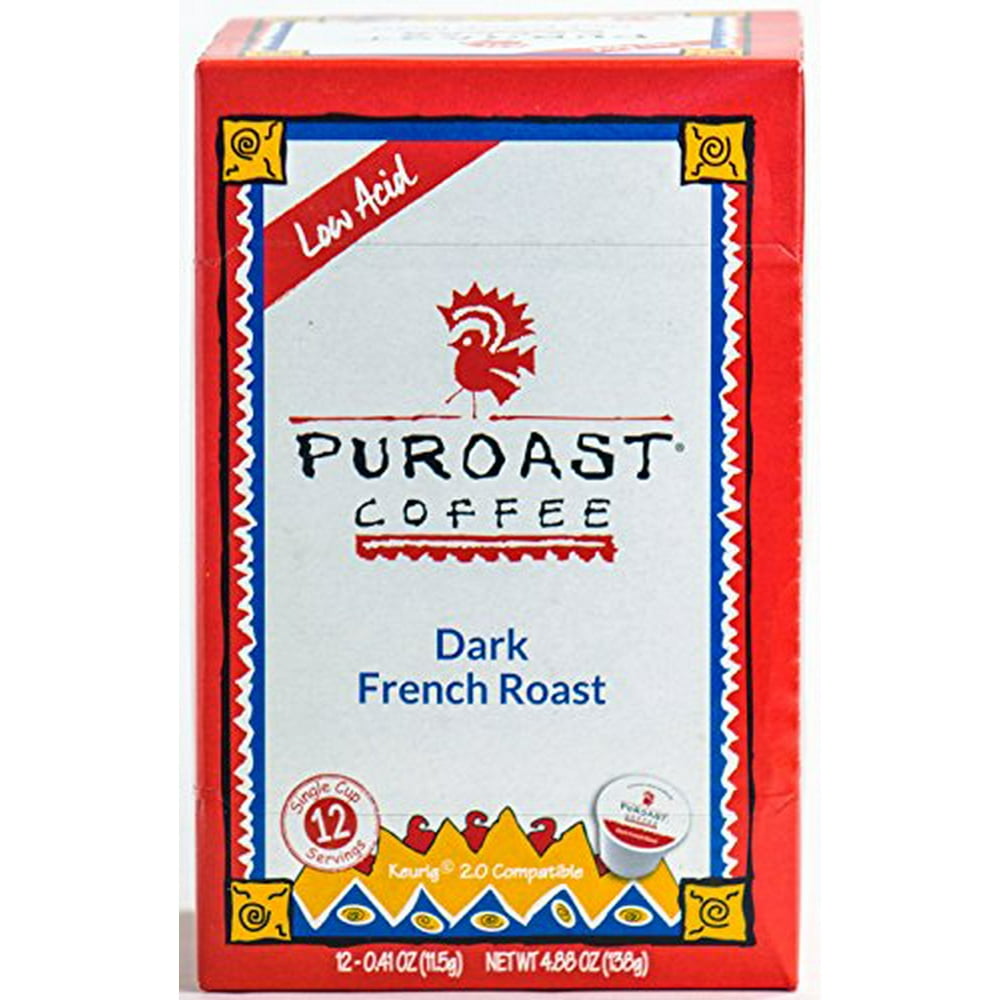 Puroast Low Acid Coffee French Roast Single Serve Coffee, 2.0 Keurig