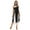 Black, variant on Doomiva Womens Color Block Halter Split Sheer Mesh Irregular Hem Dance Performance Leotard Dress Black XL