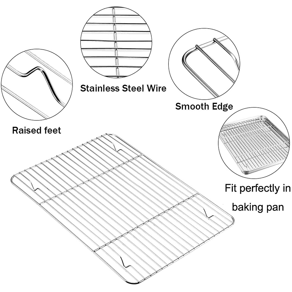 Vesteel Stainless Steel Baking Sheet Set with Cooling Racks (6-Piece) photo 4