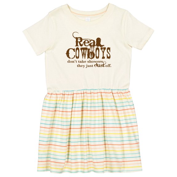 Inktastic Real Cowboys Girls Toddler Dress