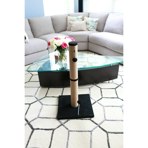 Cat Craft 30 inch Jute Scratching Post (Charcoal Fleece 16x16 Base)