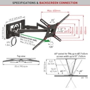 Barkan Long TV Wall Mount, 13-90 inch Dual Arm Full Motion Articulating 4 Movement Flat/Curved Screen Bracket
