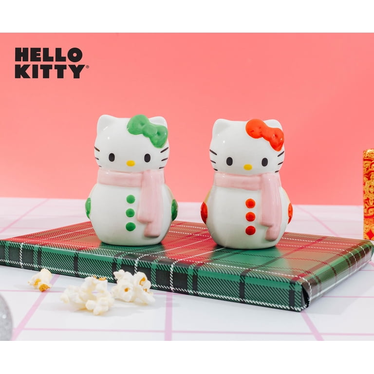 Sanrio Hello Kitty Snowman Ceramic Salt and Pepper Shaker Set
