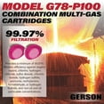 thumbnail image 4 of Gerson NIOSH G78 Multi-Gas P100 Combination Cartridge Pair, 4 of 6