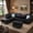 Black-Faux Leather, variant on Howcool 98" Sectional Sofa, L-Shaped Couch with Left-Facing Chaise, Linen Fabric Modular Sectional Sofa for Living Room, Apartment & Small Space, Gray