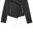 thumbnail image 5 of Womens Zip up Jacket Long Sleeve Lapel Fall Winter Dressy Commute Work Outwear with Zip Pockets S, 5 of 6