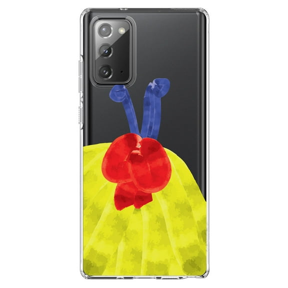 DistinctInk Clear Shockproof Hybrid Case for Galaxy Note 20 ULTRA (6.9" Screen) - TPU Bumper, Acrylic Back, Tempered Glass Screen Protector - Princess Dress - Yellow , Blue , Red