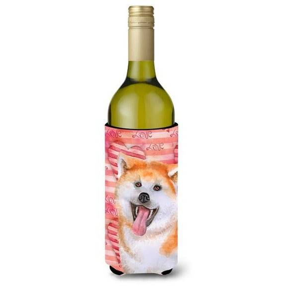 Akita Love Wine Bottle Beverge Insulator Hugger