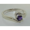 thumbnail image 4 of LBG British Made 18k White Gold Natural Amethyst Womens Engagement Ring - 33 size options - Size 9.5, 4 of 5