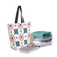 thumbnail image 2 of FORMRS Womens Canvas Tote Bag with Zipper Inner Pocket Shoulder Handbag, Flowers Geometric Pattern, 2 of 7