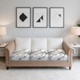 thumbnail image 2 of Xixirimido Sectional Couch Covers 3Pcs Stretch Sofa Covers Washable Couch Cushion Slipcover with Elastic Bottom Universal Furniture Protector, Marble White, 2 of 8