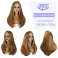 thumbnail image 2 of XmhyTop 23 Inch Straight Lace Front Wig, Synthetic Layered Design with Middle Part Closure, Ideal for Women’s Daily Wear & Special Occasions, Light Brown, 2 of 4