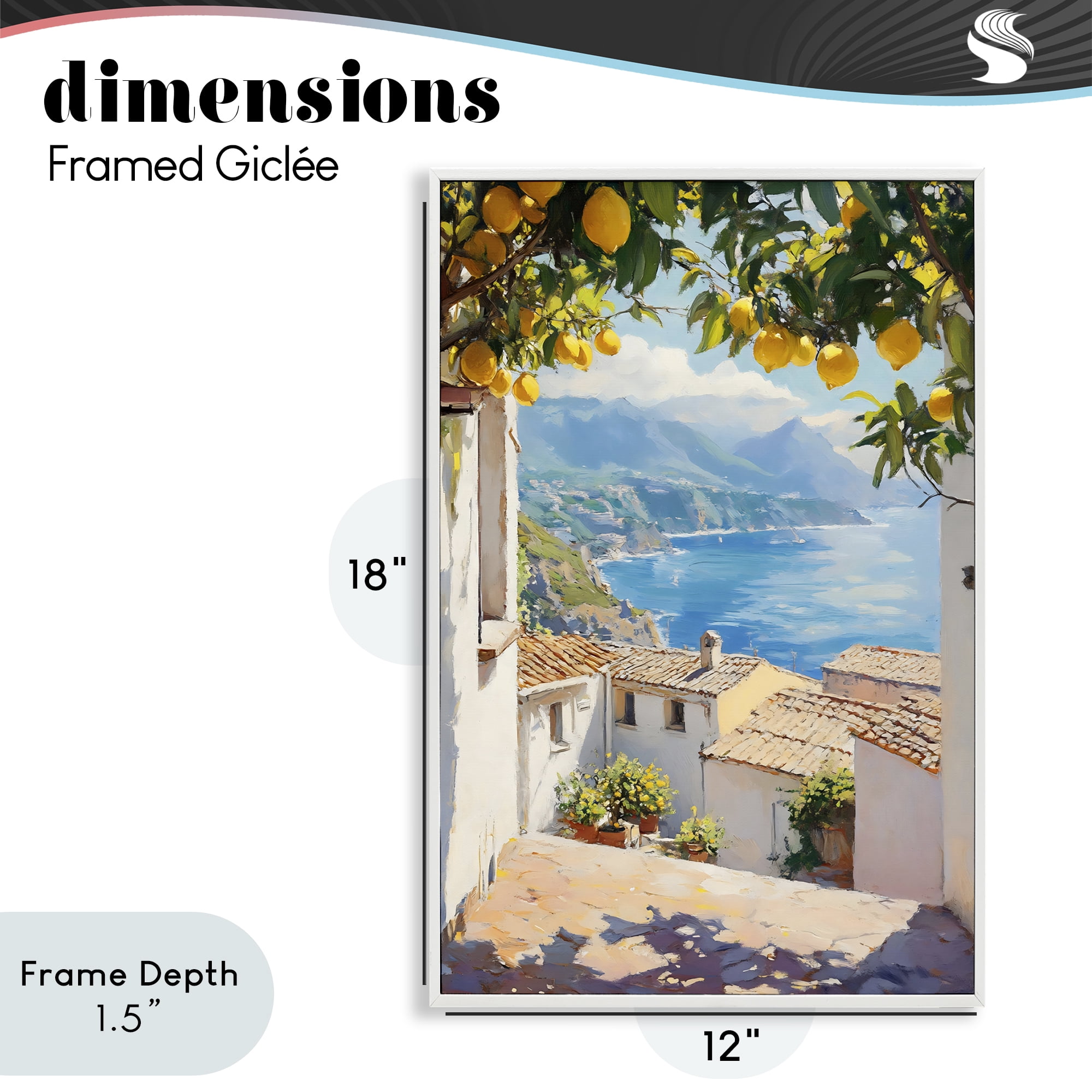 Stupell Industries Amalfi Coast Lemon Overhang White Framed Giclee Art, design by LSR Design Studio