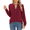 Red, variant on Zeagoo Womens Stylish Design V-Neck Blouse Long Sleeves Pleated Business Casual Tunic Tops