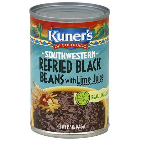 Kuner's Southwestern Refried Black Beans With Lime Juice, 15.5 oz (Pack of 12)