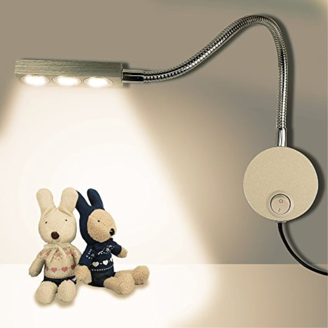 hangang flexible Plug Wired 3 W cuello de cisne   Lámpara de pared LED Lectura Luz Lámpara de pared Iluminación Lamp Light Wall Light para lectura Dormitorio Cuarto de baño
