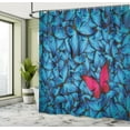 thumbnail image 5 of Ambesonne Tropical Shower Curtain, Large Bugs Lepidoptera, 69"Wx75"L, Pink Blue Brown, 5 of 5