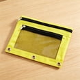 thumbnail image 5 of Under $1 Pencil Pouch for 3 Ring Binder, Durable Cloth Pencil Case with Double Zipper Clear Mesh Window and Dual Compartments, Organizer for Office Supplies and Daily Use (Yellow), 5 of 5