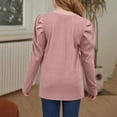 thumbnail image 5 of KAUOD Girls Long Sleeve Shirts Tops Plain Crew Neck Soft Blouse Teen Kids Cute Comfy Casual Tops Clothes Pullover Tops, 5 of 9