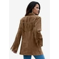 thumbnail image 2 of Roaman's Women's Plus Size Fringe Suede Jacket, 2 of 6