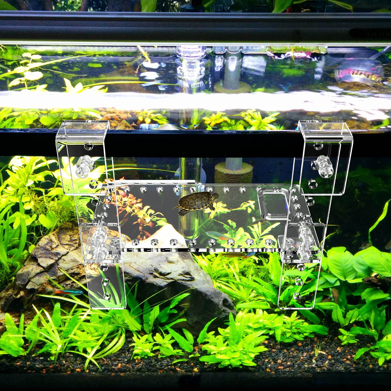 Nicehomfit Transparent Acrylic Tortoise Basking Platform for , Hanging Terrace Extra Space Reptile Habitat Accessory