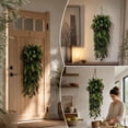 thumbnail image 5 of 2PCS 30" Artificial Cedar Christmas Teardrop Swag with Pine Cones, Full Faux Greenery Door Swag, Plastic Norfolk Pine Needle Teardrop Wreath for Mantle Fireplace Indoor Outdoor Holiday Decor, 5 of 7