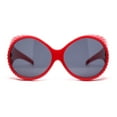 thumbnail image 2 of Womens Exaggerated Vintage Round Windbreak Goggle Style Wrap Sunglasses Red - Black, 2 of 4