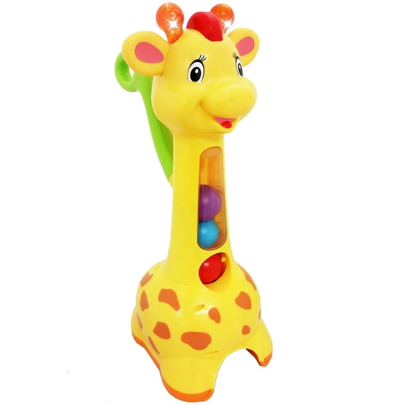 Kiddieland: Pick n' Pop Giraffe - Light & Sounds Interactive Toy Walker, Chasing Play, Blast & Collect Balls, Push & Pull Handle, Kids-Toddlers 18mo