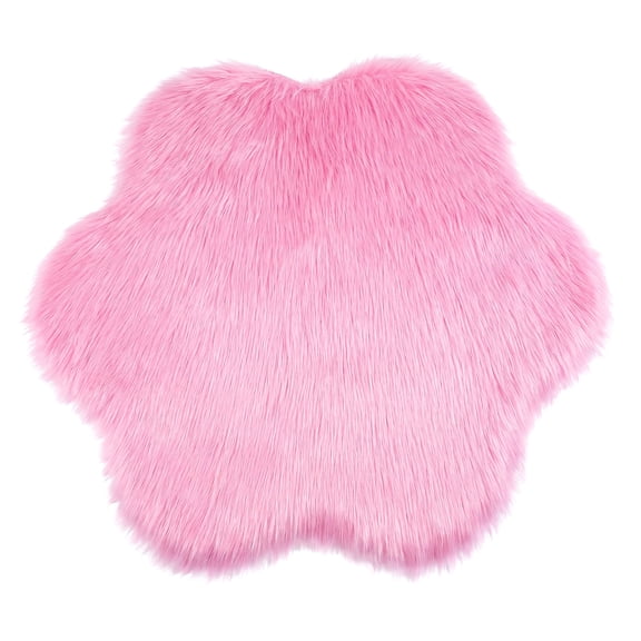 REGALWOVEN Square Soft Shaggy Area Rug, Ultra Fluffy Bedroom Rugs, Non-Slip Fuzzy Furry Carpet for Vanity, Nursery Pink 20" x 20"