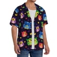 thumbnail image 2 of Balery Owls And Hearts Camisa Casual de Manga Corta con Botones para Hombre, Texturizada, Estilo Cubano, para Playa, Verano-4X-Large, 2 of 5