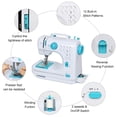 thumbnail image 4 of DEWIN Electric Sewing Machine Crafting Speed Crafting Mending Machine Portable Mini with 12 Built-in Stitches, 2 Speeds Double Thread, Embroidery,Foot Pedal for Beginners and Kids (White and Blue), 4 of 9