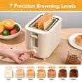 thumbnail image 5 of TomaChef 2-Slice Toaster, 7 Shade Settings, Extra-Wide Slots for Bagels and Bread, Removable Crumb Tray, Compact Design, Off-White, 5 of 9