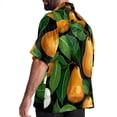 thumbnail image 3 of pear Men's Short Sleeve Poplin Shirt, Casual Printed Button Down, Summer Beach Hawaiian Shirts, Unisex, 3 of 6
