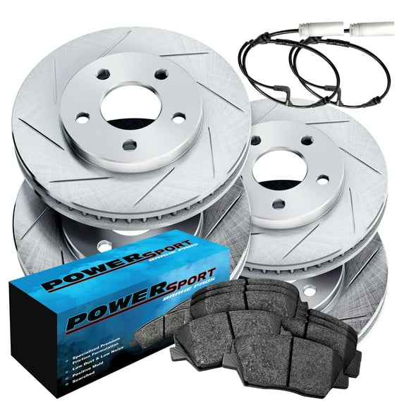 PowerSport Front Rear Brakes and Rotors Kit |Front Rear Brake Pads| Brake Rotors and Pads| Ceramic Brake Pads and Rotors |fits 1996-1998 BMW Z3