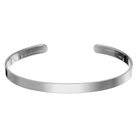 Silverly Women's 925 Sterling Silver Thin Plain Identity Stackable Adjustable Bangle Bracelet