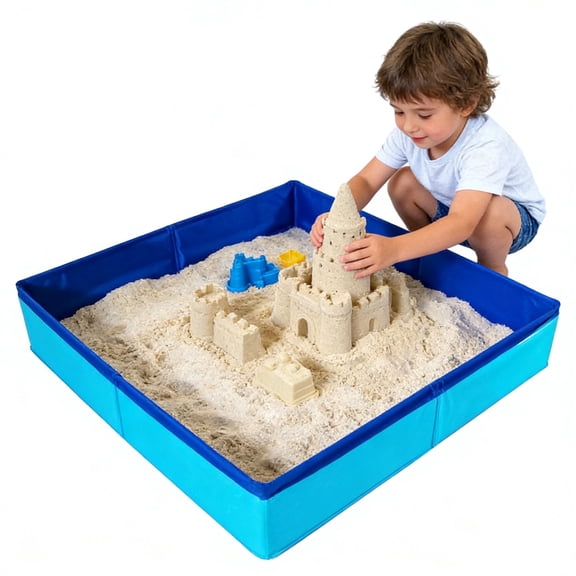 SXDY Sandbox Toys for Kids Boys and Girls Summer Children Outdoor Toys Beach Game Sand Table Birthday Gifts Square Blue