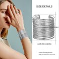 thumbnail image 5 of 4 Pcs Cuff Bangle Bracelet For Women Open Wide Wire Bracelets Silver, 5 of 5