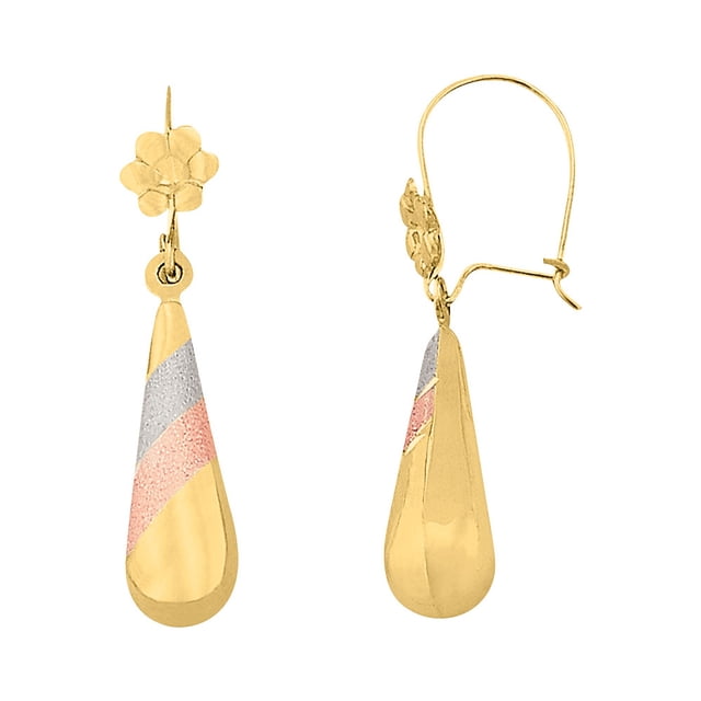 Aretes De Gota En Oro Florentino 10 K Aretes De Gota En Oro Florentino 10 K Joyería M De León Aretesa De Gota