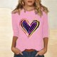 thumbnail image 1 of TaTaai Fashion Women's Day Printed Loose Casual Round Neck Three Quarter Sleeves 3/4 Sleeves T-shirt Pullover Top Gift, 1 of 5
