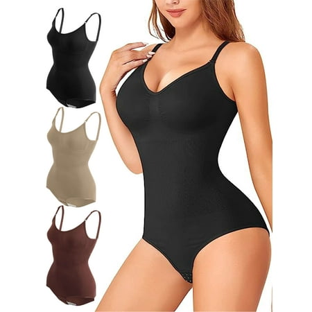 

Spencer Bodysuit for Women Tummy Control Shapewear Seamless Sculpting Thong Body Shaper Scoop Neck Sleeveless Slimming Bodysuits Tank Top (2XL Apricot)
