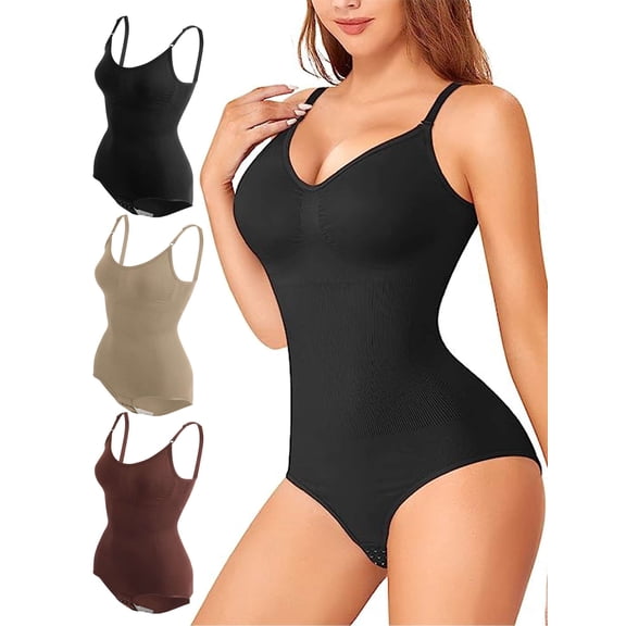 Spencer Bodysuit for Women Tummy Control Shapewear Seamless Sculpting Thong Body Shaper Scoop Neck Sleeveless Slimming Bodysuits Tank Top (M,Black)