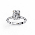 thumbnail image 2 of 2.08 CT Emerald Shape IGI Certified Lab Created Diamond Side Marquise And Round Diamond Engagement Ring, Wedding Proposal Ring For Women, 2 of 4