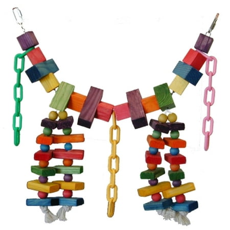 Super Bird Creations SB441 Rainbow Bridge Bird Toy, Multi-Color, X-Large