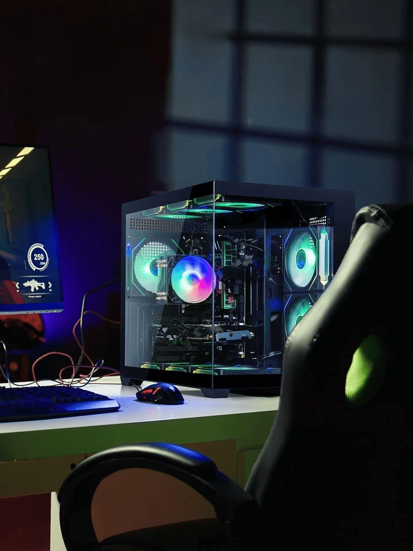 Gaming PC Desktop i7-11700F up to 4.9GHz, RTX 4060 8GB GDDR6, 16GB RAM, 1TB NVMe SSD, 650W, Wi-Fi 6, BT5.4, Windows 11, With RGB Keyboard & Mouse