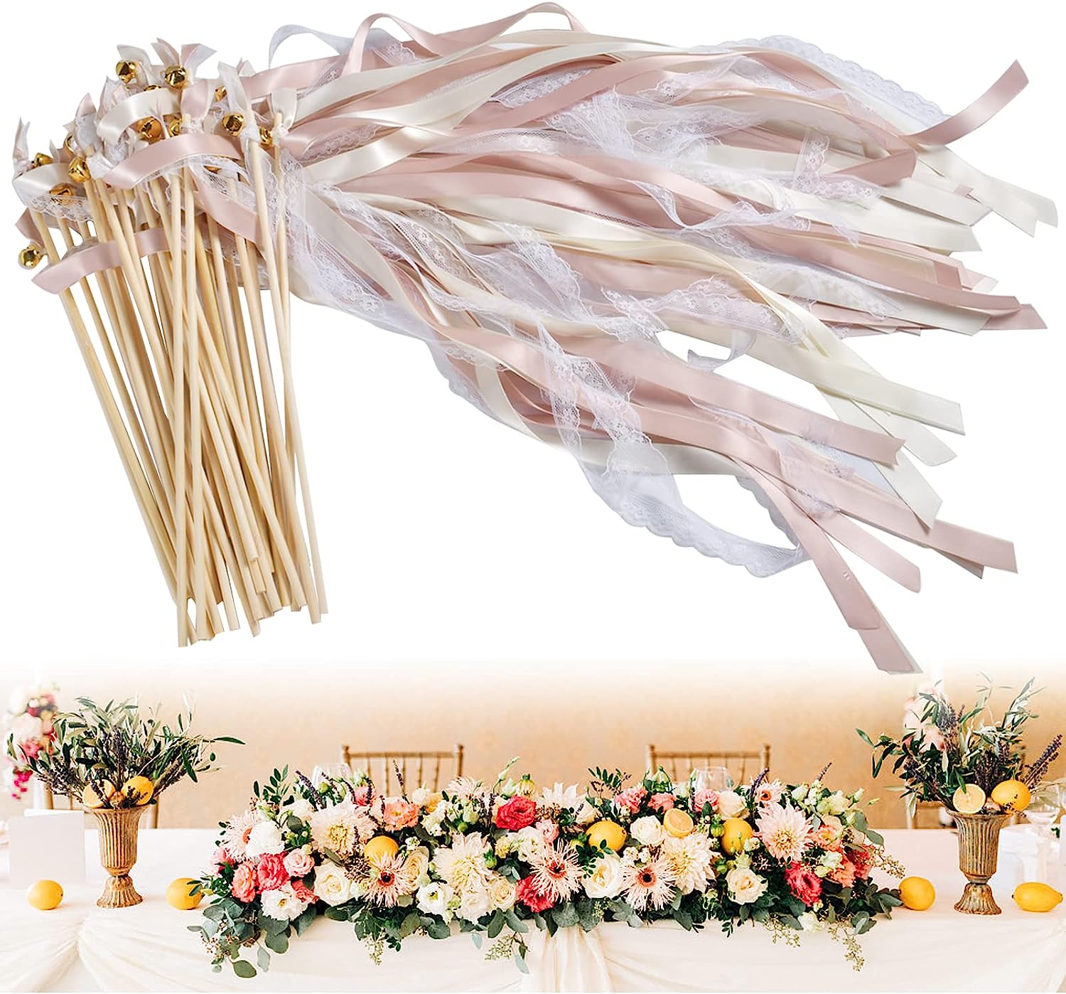 30pcs Colorful Fairy Wands Bell Fairy Sticks Wands Wedding Party