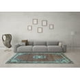thumbnail image 3 of Ahgly Company Indoor Rectangle Medallion Light Blue Traditional Area Rugs, 8' x 10', 3 of 4