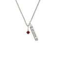 thumbnail image 2 of Delight Jewelry January - Maroon Crystal Bicone Silvertone Always My Sister Bar Charm Necklace, 23", 2 of 4