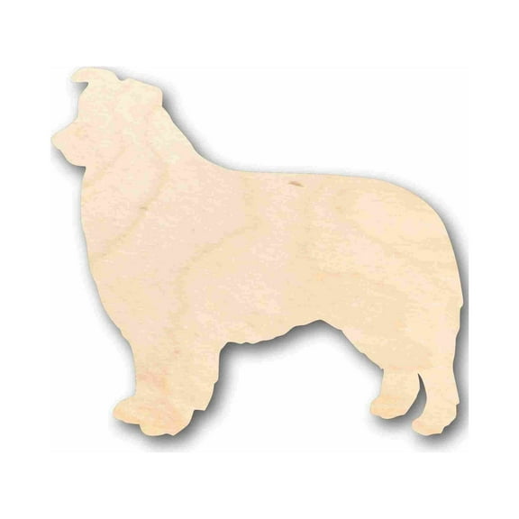Unfinished Wood Border Collie Dog Silhouette - Craft- up to 46" DIY 7" / 1/4"