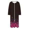 thumbnail image 6 of Gradient Robes for Women Flower Graphic Zipper Front Bathrobe Long Sleeve House Coat Long Nightgown With Pockets Soft Loungewear, 6 of 9