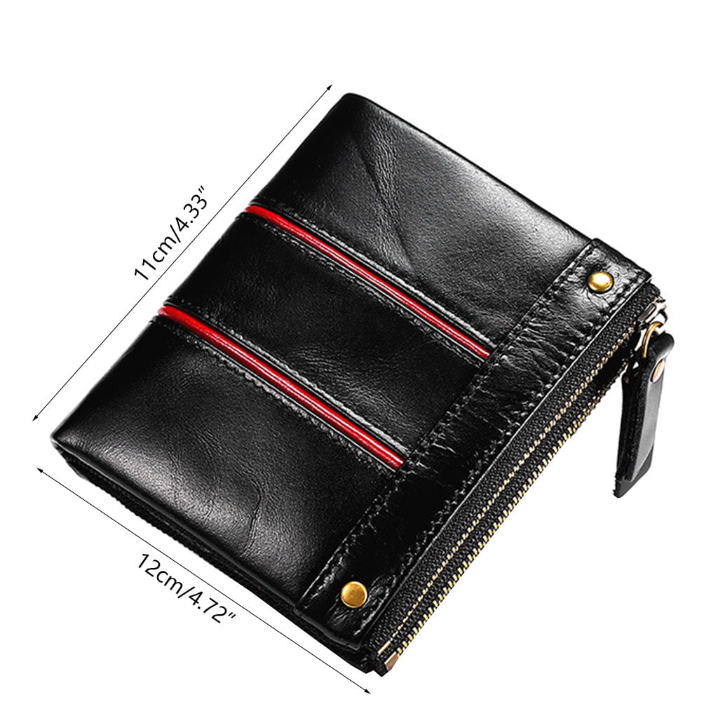 Men's Leather Cowhide Bifold Wallet ID Credit Card Holder Coin Purse Hot 
